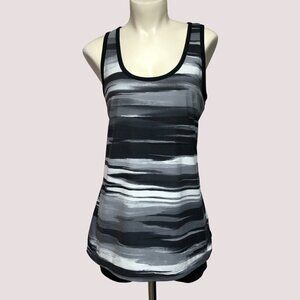 Merrell Black/Grey/White Cut Out Back Athletic Sports Tank Top Size Large